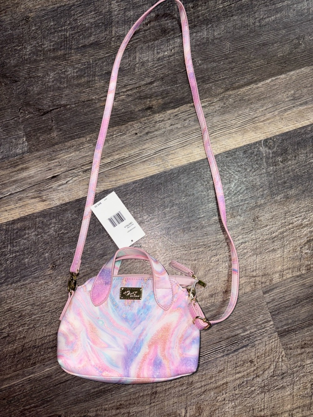 Pink Marble Crossbody Mini Bag with Shoulder Strap